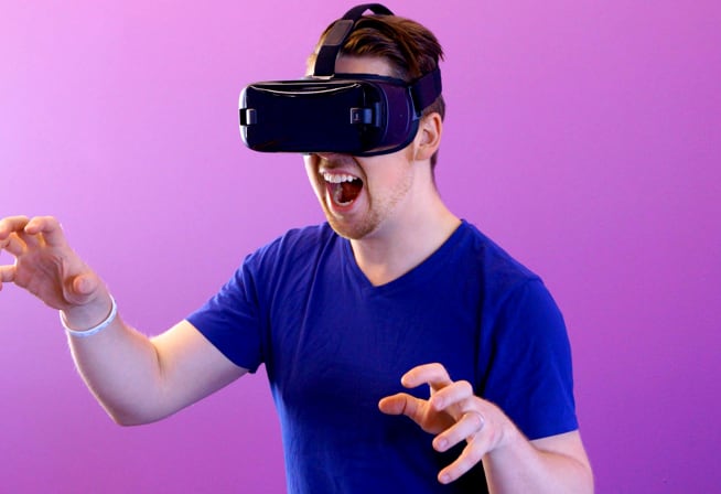 An image of a person wearing a VR headset